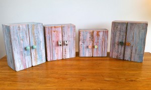 pastel reclaimed timber boxes